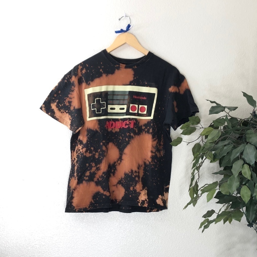 Bleach Dyed “Nintendo Addict” T-Shirt